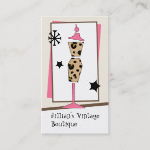 Vintage-Shop / Boutique - Leopardenrosa Schneiderp Visitenkarte