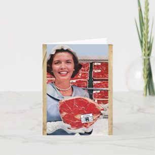 Vintage "Show Off a Steak"-Karte Feiertagskarte