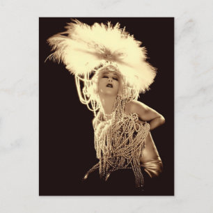 Vintage-Showgirl Postkarte