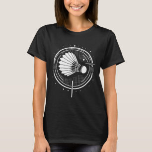 Vintage-Shuttle-Design minimalistischer Badminton- T-Shirt