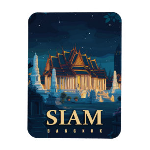 Vintage Siam Bangkok-Tempel Magnet