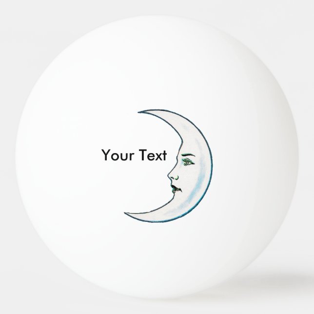 Vintage sichelförmige weiße tischtennisball (Vorderseite)