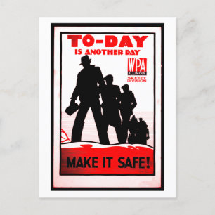 Vintage Sicherheit am Arbeitsplatz - Poster-T - Sh Postkarte