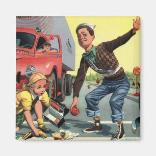 Vintage Sicherheitsstreife Fußgängerüberwachung hi Magnet