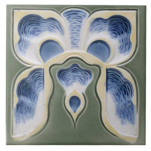 Vintage Sicht Art Nouveau Keramik Tile G/B Fliese