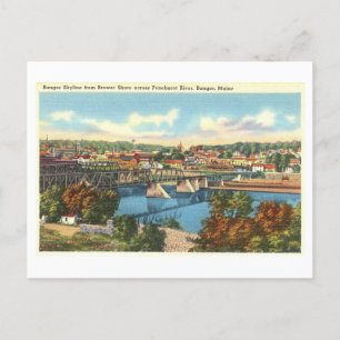 Vintage Sicht auf Bangor, Maine, Postkarte