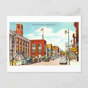 Vintage Sicht auf Burlington, Vermont, Postkarte