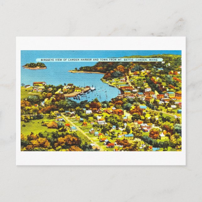 Vintage Sicht auf Camden, Maine, Postkarte (Vorderseite)