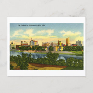 Vintage Sicht auf Dayton, Ohio, Skyline Postkarte