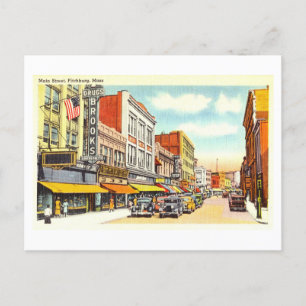 Vintage Sicht auf Fitchburg, Massachusetts, Postkarte