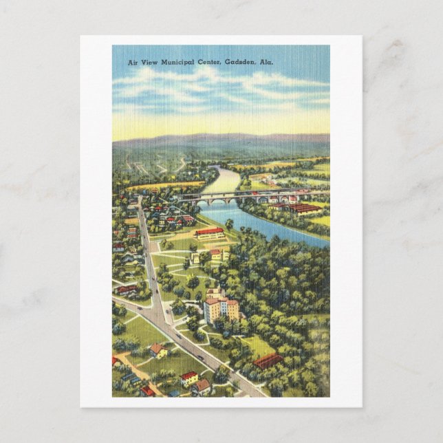 Vintage Sicht auf Gadsden, Alabama, Postkarte (Vorderseite)