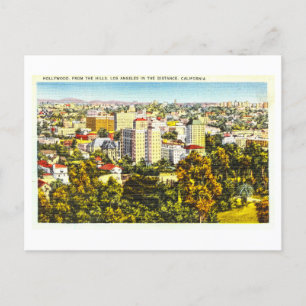 Vintage Sicht auf Hollywood, Kalifornien, Postkarte