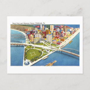 Vintage Sicht auf Pittsburgh, Pennsylvania, Postkarte