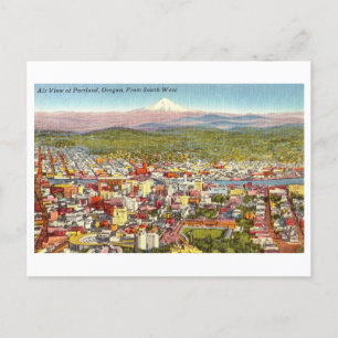 Vintage Sicht auf Portland, Oregon, Postkarte