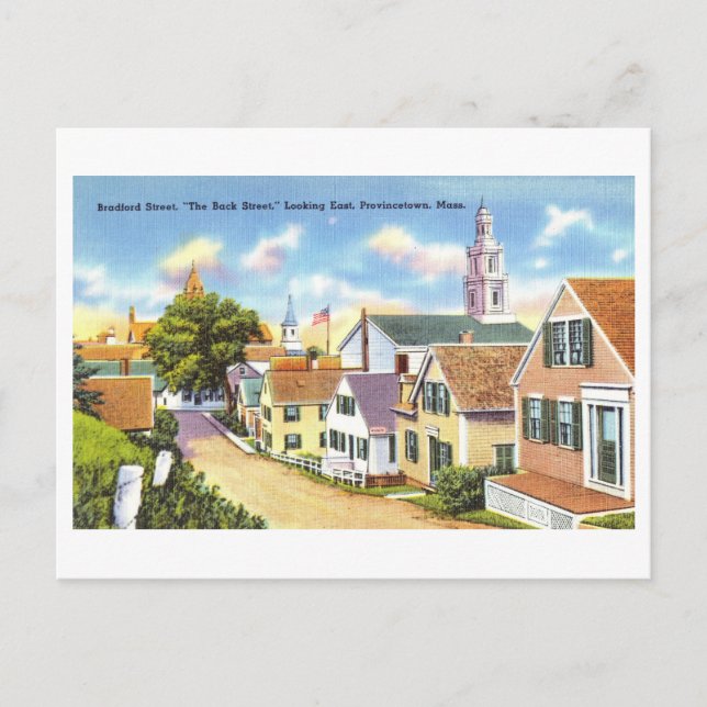 Vintage Sicht auf Provincetown, Massachusetts, Postkarte (Vorderseite)