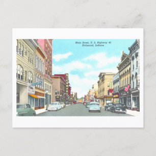 Vintage Sicht auf Richmond, Indiana, Postkarte