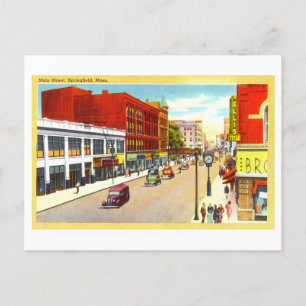 Vintage Sicht auf Springfield, Massachusetts, Postkarte