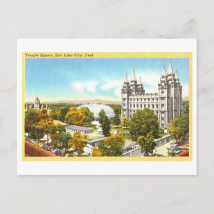 Vintage Sicht: Temple Square, Salt Lake City, Utah Postkarte
