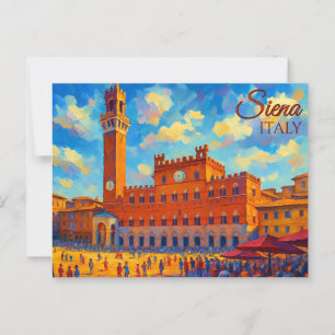 Vintage Siena Toskana Italien Retro Europa Reise  Postkarte