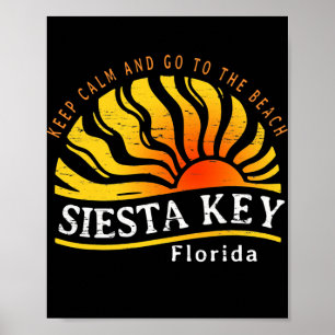 Vintage Siesta Key Florida Beach Ferienfamilie Poster