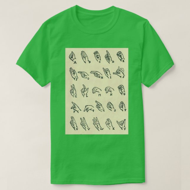 Vintage Sign Language Chart T-Shirt (Design vorne)