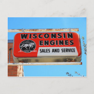 Vintage Signaturroute 66 Kingman Wisconsin Motoren Postkarte