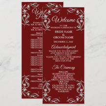 Vintage Silber Blumenmuster Rote elegante Hochzeit