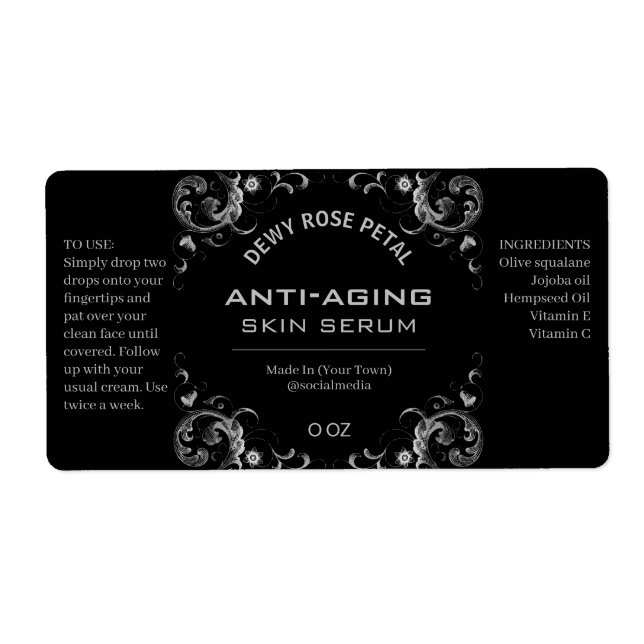 Vintage Silber- und Schwarzserumzeichen (Vorne)