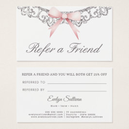 Vintage Silberrahmen, rosa Bugverweiskarte