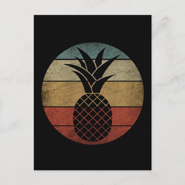 Vintage Silhouette Ananas Postkarte (Vorderseite)
