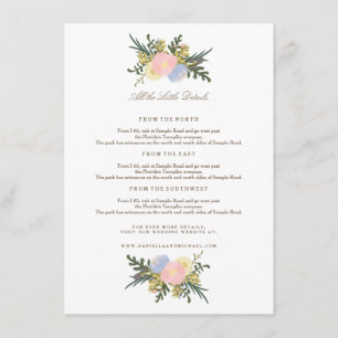 Vintage Silhouette-Blumenhochzeits-Einsatz-Karte Begleitkarte