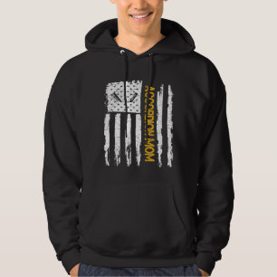Vintage Silhouette der US-amerikanischen Flagge Ac Hoodie