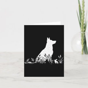 Vintage Silhouette Deutscher Schäferhund-Shirt Dam Karte