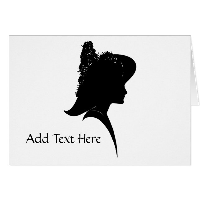 Vintage Silhouette Frau in Hat Blank Inside (Vorderseite (Horizontal))