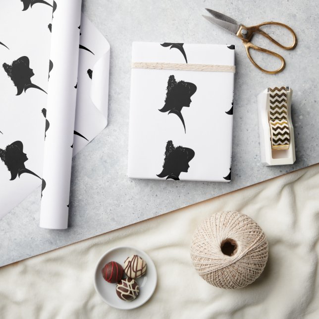 Vintage Silhouette Geschenkpapier (Kunsthandwerk)