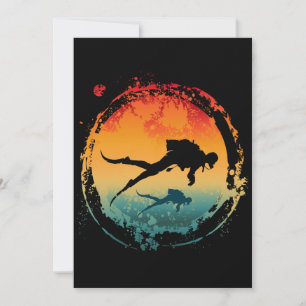 Vintage-Silhouette-Taucher Einladung