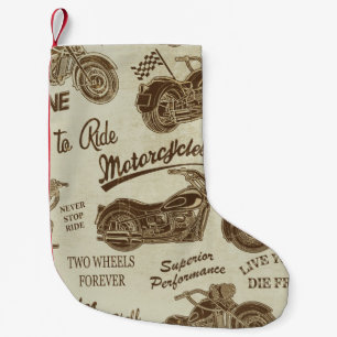 Vintage Silhouetten für Motorräder: nahtloser Hint Kleiner Weihnachtsstrumpf