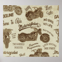 Vintage Silhouetten für Motorräder: nahtloser Hint