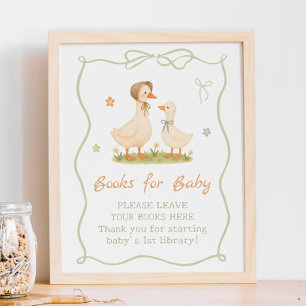 Vintage Silly Goose Baby-Shower-Bücher für Baby Poster
