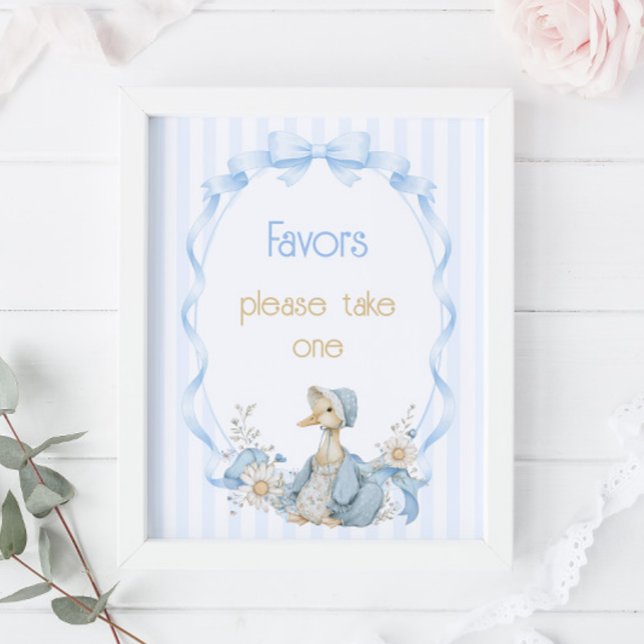 Vintage Silly Goose Blaues Mädchen Favors Schild (Von Creator hochgeladen)