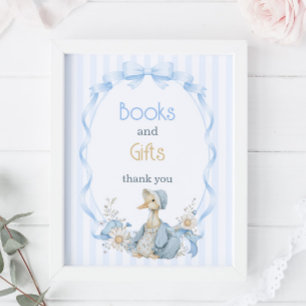 Vintage Silly Goose Blue Girl Bücher und Geschenke Poster