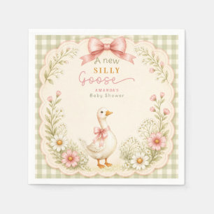Vintage Silly Goose Coquette Rosa Babyparty Serviette