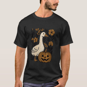 Vintage Silly Goose Kürbisfeld Boho Floral Herbst T-Shirt