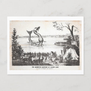Vintage Silver Lake Serpent Oddität Postkarte