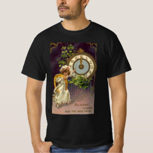 Vintage Silvesterabend Irisches Mädchen Uhr um Mit T-Shirt