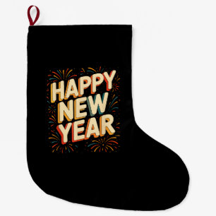 Vintage Silvesterparty Countdown Frohes Neues Jahr Großer Weihnachtsstrumpf
