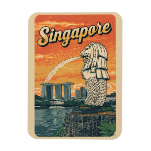 Vintage Singapur Der Merlion-Maskottchen-Geschenke Magnet