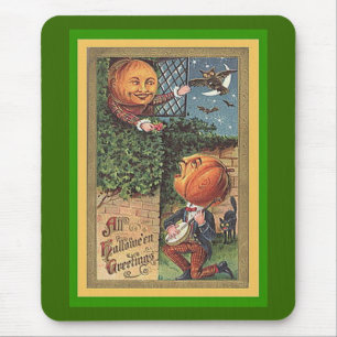 Vintage singender Kürbismann Mousepad