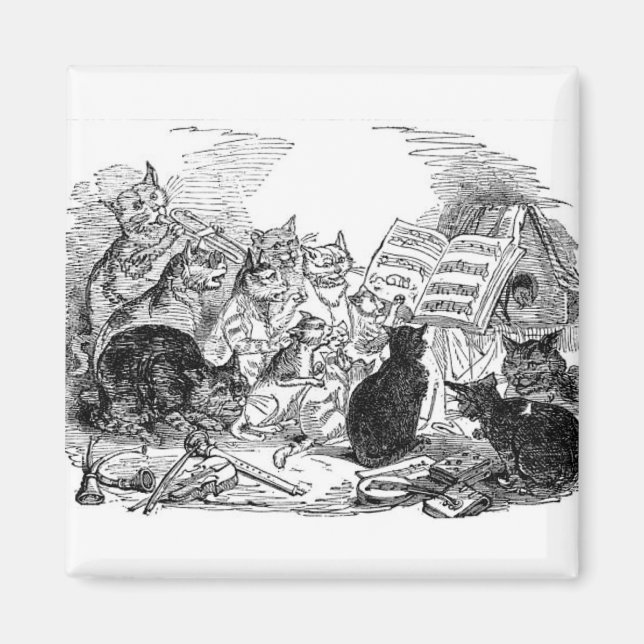 Vintage Singing Cats Magnet (Vorne)