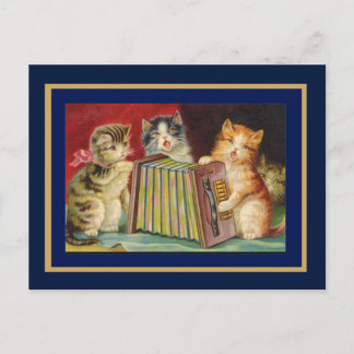 Vintage Singkatzen auf der Postkarte
